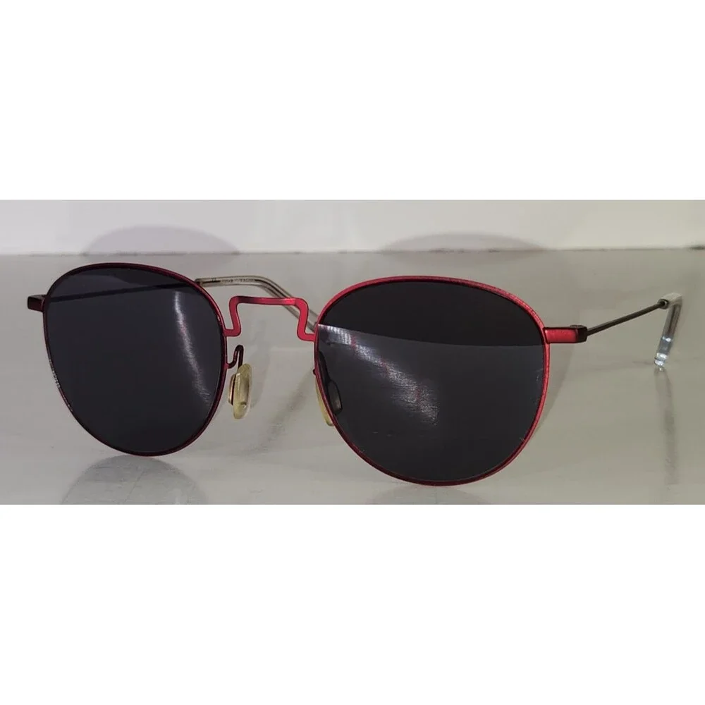 Kenzo Sunglasses KZ 5118 Metallic Red Made In France Lightweight Metal Frames